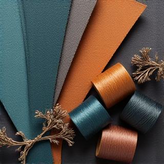 Campioni di pelle di lusso e filati