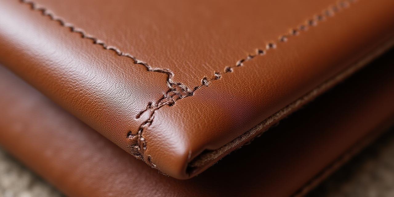 Primo piano di pelle pregiata lavorata a mano